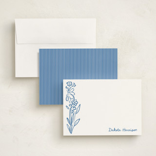 This is a cornflower personalized stationery thank you cards with standard by Jenna Holcomb called wildflower note printing on signature in 5x7