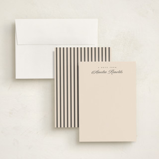 This is a cream personalized stationery thank you cards with standard by Pixel and Hank called minimal elegance printing on signature in 5x7