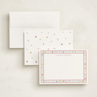 This is a sunset personalized stationery thank you cards with standard by Pati Cascino called herbarium printing on signature in 5x7