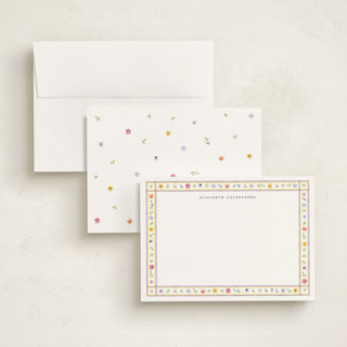 This is a sunrise personalized stationery thank you cards with standard by Pati Cascino called herbarium printing on signature in 5x7