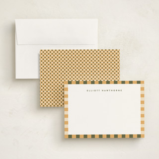 This is a tuscan summer personalized stationery thank you cards with standard by Olivia Raufman called refined stripe printing on signature in 5x7