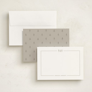 This is a moon personalized stationery thank you cards with standard by Townsend Majors called three pines printing on signature in 5x7