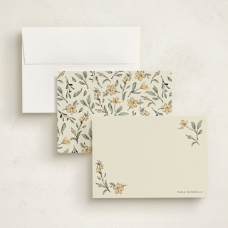 This is a daisy personalized stationery thank you cards with standard by RachelYaej called elegant floral stationery printing on signature in 5x7