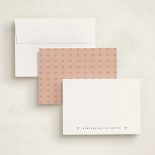 This is a rose personalized stationery thank you cards with standard by Stacey Meacham called heart banner printing on signature in 5x7