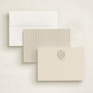 This is a antique personalized stationery thank you cards with standard by Jenna Holcomb called stamped printing on signature in 5x7
