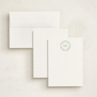 This is a grass personalized stationery thank you cards with standard by Amber Podratz called initials seal printing on signature in 5x7