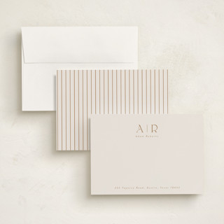 This is a rust personalized stationery thank you cards with standard by Tamara Hilje called minimal flair printing on signature in 5x7