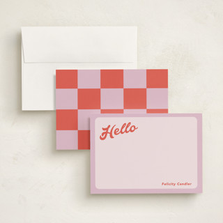 This is a lilac personalized stationery thank you cards with standard by Morgan Kendall called curves printing on signature in 5x7