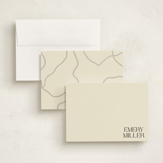 This is a cream personalized stationery thank you cards with standard by Robert and Stella called corner block printing on signature in 5x7