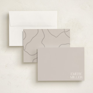 This is a pebble personalized stationery thank you cards with standard by Robert and Stella called corner block printing on signature in 5x7