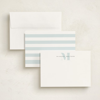 This is a marine personalized stationery thank you cards with standard by Creo Study called strong initial printing on signature in 5x7