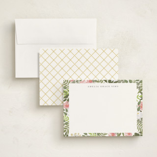 This is a petal personalized stationery thank you cards with standard by Elizabeth Bishop called amelia printing on signature in 5x7