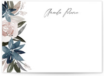 This is a blue personalized stationery thank you card by Creo Study called Florista with standard printing on signature in 5x7.
