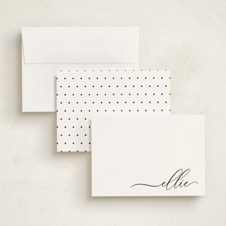This is a noir personalized stationery thank you cards with standard by Lori Wemple called pretty script printing on signature in 5x7