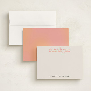 This is a sunset personalized stationery thank you cards with standard by Lissabeth Anglin called nomads printing on signature in 5x7