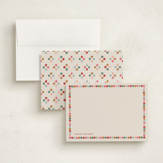 This is a sugar cookie personalized stationery thank you cards with standard by Joanna Griffin called pom poms printing on signature in 5x7