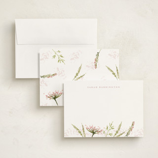 This is a rose personalized stationery thank you cards with standard by frau brandt called floral impression printing on signature in 5x7
