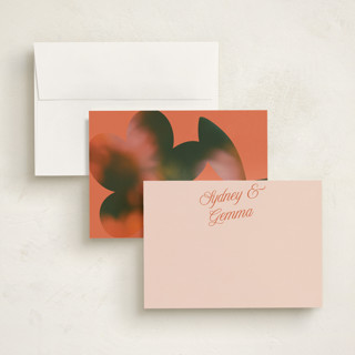 This is a poppy personalized stationery thank you cards with standard by Morgan Kendall called bloom printing on signature in 5x7