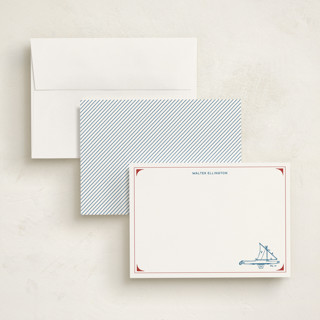 This is a cherry personalized stationery thank you cards with standard by Chris Ferebee called sail away printing on signature in 5x7