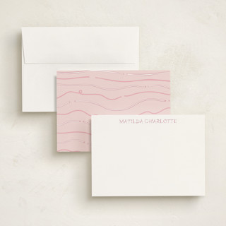 This is a petal personalized stationery thank you cards with standard by Mellary Bitner called bold ribbon printing on signature in 5x7