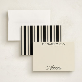 This is a ecru personalized stationery thank you cards with standard by Morgan Kendall called picture show printing on signature in 5x7