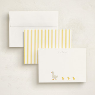 This is a buttercup personalized stationery thank you cards with standard by Angela Thompson called baby ducks printing on signature in 5x7