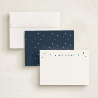 This is a night time personalized stationery thank you cards with standard by Stacey Meacham called my stars printing on signature in 5x7