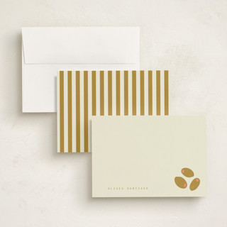 This is a olive personalized stationery thank you cards with standard by Sierra Lee called olives printing on signature in 5x7