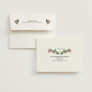 This is a midnight garden wedding thank you cards with foil pressed by Simona Camp called gilded tapestry printing on strathmore in standard