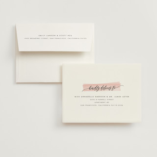 This is a blush wedding thank you cards with foil pressed by Kristie Kern called effervescent printing on strathmore in standard