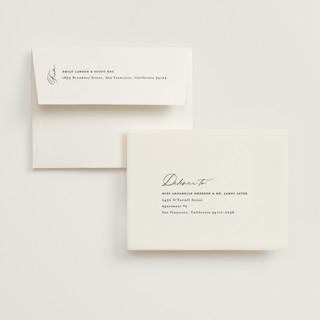 This is a buttercream wedding thank you cards with foil pressed by Carolyn MacLaren called elegant side printing on strathmore in standard