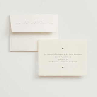 This is a cream wedding thank you cards with foil pressed by Baumbirdy called pearls printing on strathmore in standard