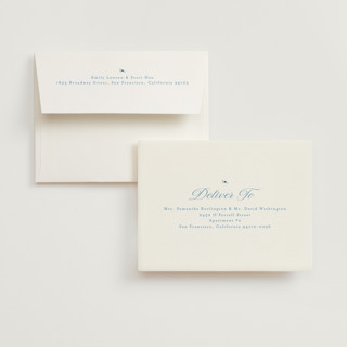 This is a cobalt wedding thank you cards with foil pressed by Gwen Bedat called blue printing on strathmore in standard
