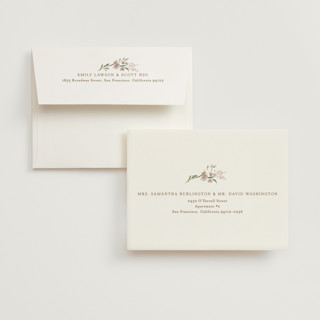 This is a spring mist wedding thank you cards with foil pressed by Erin L. Wilson called meadow printing on strathmore in standard