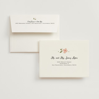 This is a pink bridal shower thank you cards with standard by Susan Brown called beginning printing on strathmore in standard