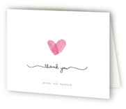 Fingerprint Heart Bridal Shower Thank You Cards