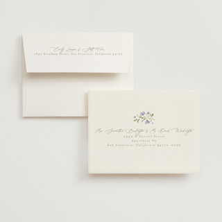 This is a wisteria bridal shower thank you cards with standard by Everett Paper Goods called sweeping meadow printing on strathmore in standard