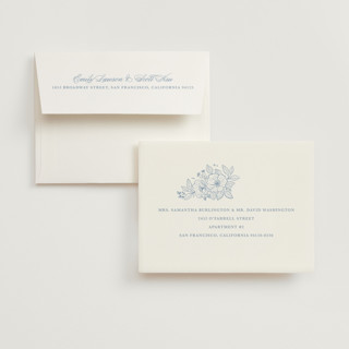 This is a nova bridal shower thank you cards with standard by Kristen Smith called wild roses printing on strathmore in standard