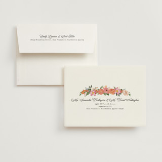 This is a peony bridal shower thank you cards with standard by Susan Moyal called summer shower printing on strathmore in standard