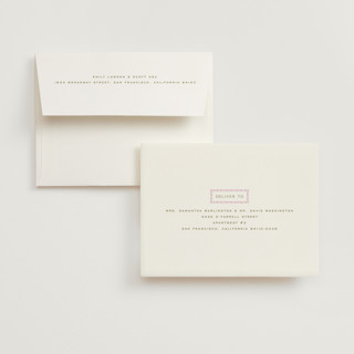This is a blush bridal shower thank you cards with standard by Ellen Schlegelmilch called stitched lines printing on strathmore in standard