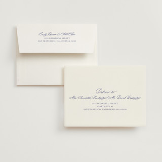 This is a dusty blue bridal shower thank you cards with standard by Cass Loh called watercolor flowers crest printing on strathmore in standard