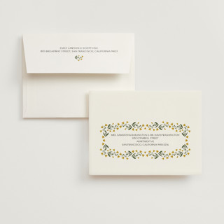 This is a marigold bridal shower thank you cards with standard by Iveta Angelova called floral frame printing on strathmore in standard