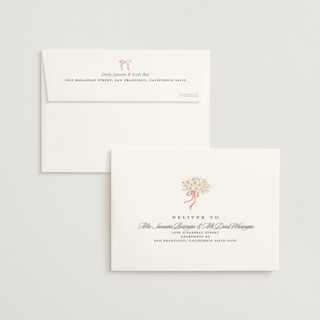 This is a carnation bridal shower thank you cards with standard by Itsy Belle Studio called love is blooming printing on strathmore in standard