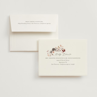 This is a maple leaf bridal shower thank you cards with standard by Nicoletta Savod called autumn showers printing on strathmore in standard