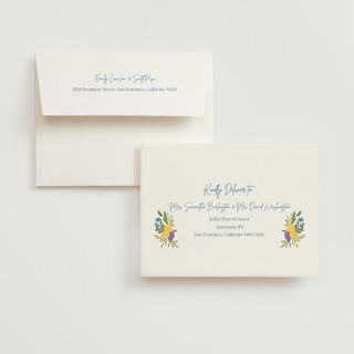 This is a blueberry bridal shower thank you cards with standard by Elly called lemon printing on strathmore in standard