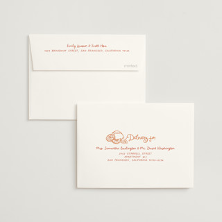 This is a citrus bridal shower thank you cards with standard by Jenna Holcomb called spritz printing on strathmore in standard