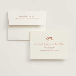 This is a poppy bridal shower thank you cards with standard by Susan Zinader called classique printing on strathmore in standard