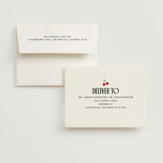 This is a cherry bridal shower thank you cards with standard by Nazia Hyder called maraschino printing on strathmore in standard