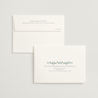 This is a sky bridal shower thank you cards with standard by Christy Hy Lee called simple garland printing on strathmore in standard