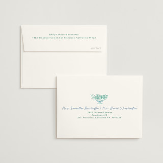 This is a pastel bridal shower thank you cards with standard by Elly called dining printing on strathmore in standard